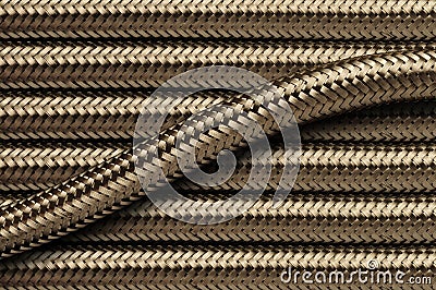 Flexible stainless steel piping tubes Stock Photo