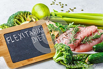 Flexitarian diet food background concept, top view Stock Photo