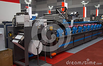 Flexographic printing machine Stock Photo