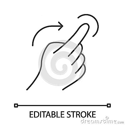 Flick right gesture linear icon Vector Illustration