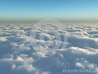 Flight above clouds Stock Photo