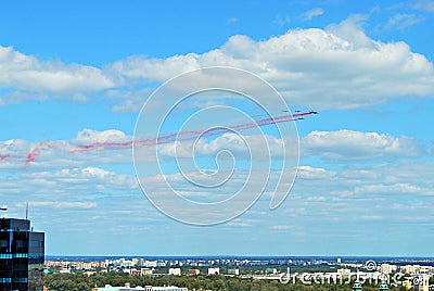 Flight of aircrafts Editorial Stock Photo