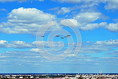 Flight of aircrafts Editorial Stock Photo