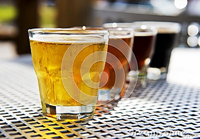 Flight of Beers Stock Photo