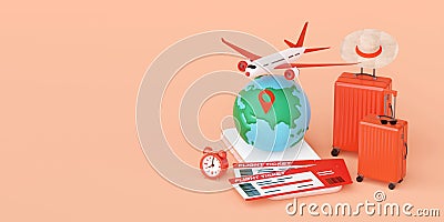 Flight booking, buy ticket or checkin application on smartphone Cartoon Illustration