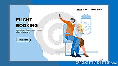 Flight Booking Online Internet Service Vector Illustration Vector Illustration