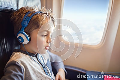 In flight entertainment Stock Photo