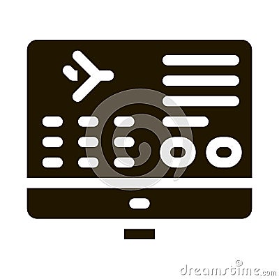 Flight Information Web Site Icon Vector Cartoon Illustration