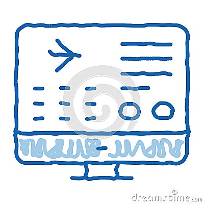 Flight Information Web Site doodle icon hand drawn illustration Cartoon Illustration