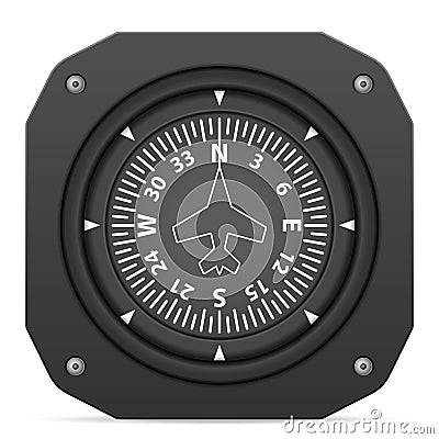 Flight instrument heading indicator Vector Illustration