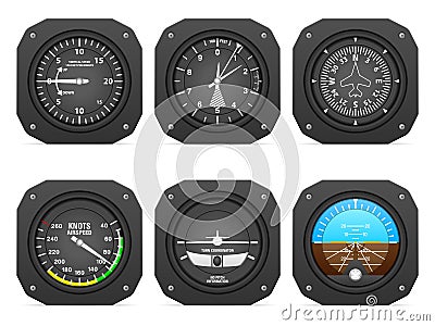 Flight instruments Vector Illustration