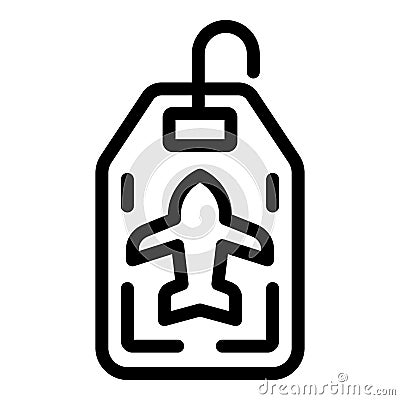 Flight line tag icon outline vector. Valise share Stock Photo