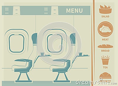 In-flight meal Vector Illustration