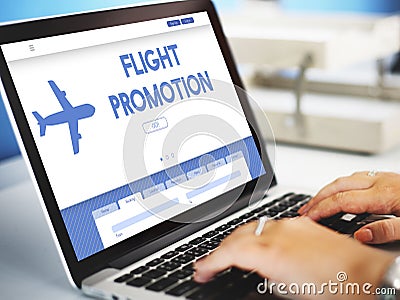 Flight Promotion Offer Plane Traveling Concept Stock Photo