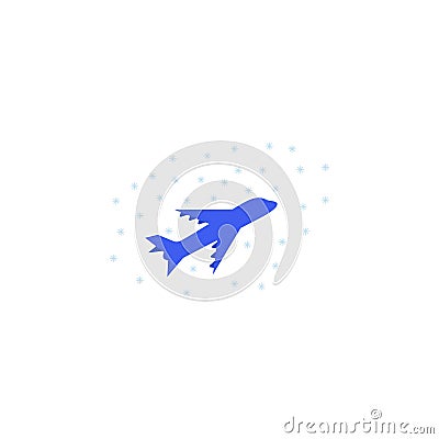 Flight, snowfall color icon. Element of Christmas and New Year illustration. Premium quality graphic design color icon. Signs and Vector Illustration