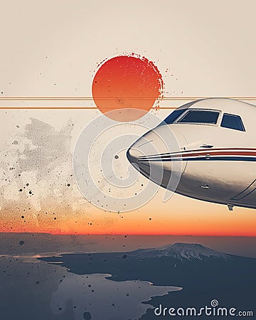 flight training academy where experiential learning is emphasized through the use of advanced flight simulators and real aircraft Cartoon Illustration