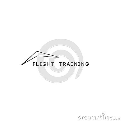 Flight training, sky sports abstract logo template. Vector isolated hand drawn icon. Vector Illustration