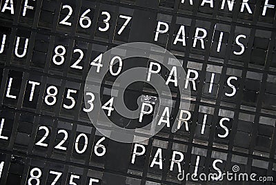 Flights information table Stock Photo