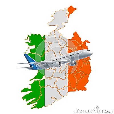 Flights to Ireland, travel concept. 3D rendering Stock Photo