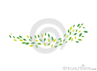 Fling leaves in a windy day for logo design vector, storm icon, nature symbol Stock Photo