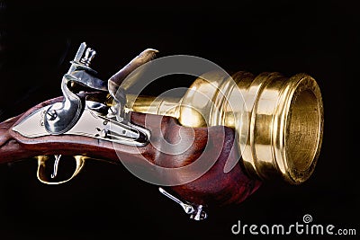 Flintlock Hand Mortar / Grenade Launcher Stock Photo