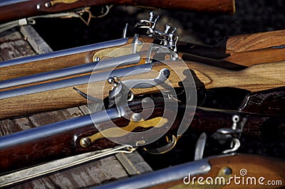 Flintlock rifle with Stock Photo