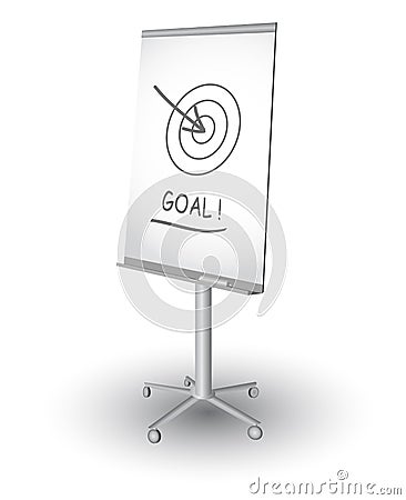 Flip chart with target Vector Illustration