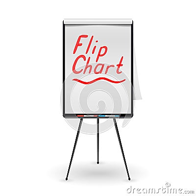 Flip Chart Vector. Office Whiteboard For Business Training. Illustration Vector Illustration