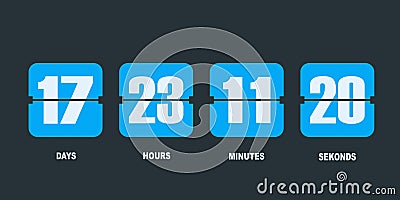 Flip countdown clock counter timer Vector Illustration