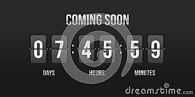 Flip countdown vector coming soon counter Vector Illustration