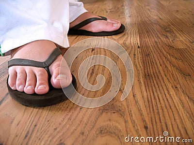 Flip flop feet Stock Photo