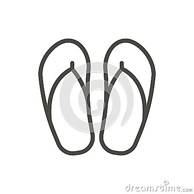 Flip flop icon vector. Line beach flops symbol isolated. Trendy Vector Illustration