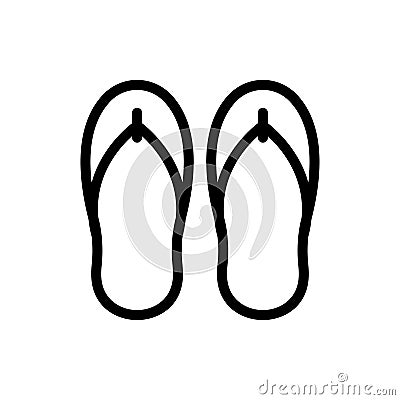 Flip flop vector thin line icon Vector Illustration