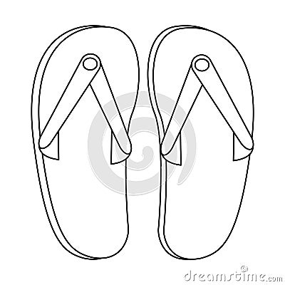 Flip flop sandals in black and white Vector Illustration