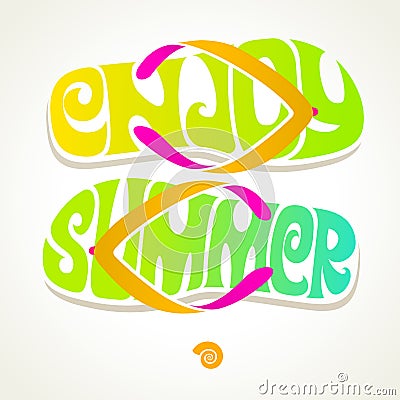 Flip-flop with summer greeting Stock Photo