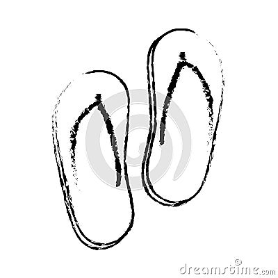 Flip flops beach sandals Cartoon Illustration