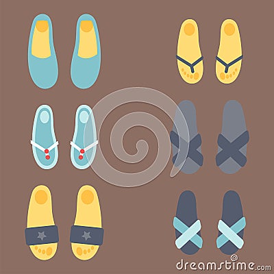 Flip flops design vector illustration graphic beach casual footwear slipper beauty relax shoe clothing Vector Illustration