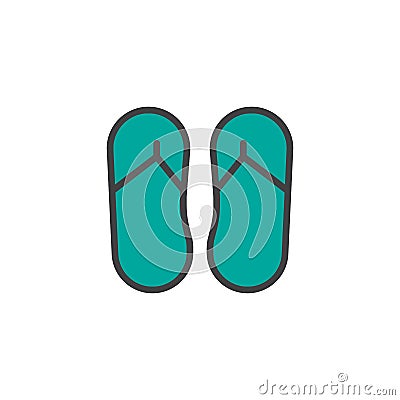 Flip flops filled outline icon Vector Illustration