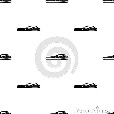 Flip-flops icon in black style isolated on white background. Shoes pattern stock vector illustration. Vector Illustration