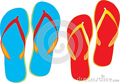 Flip flops isolated on a white background Vector Illustration