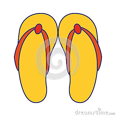 Flip flops sandals cartoon isolated symbol Vector Illustration