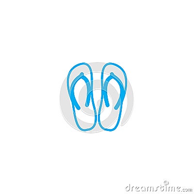 Flip flops vector thin line stroke icon. Flip flops outline illustration, linear sign, symbol concept. Vector Illustration