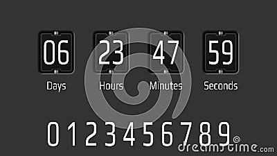 Flip scoreboard countdown counter timer. Vector Illustration