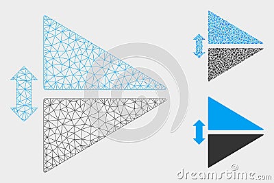 Flip Vertically Vector Mesh Network Model and Triangle Mosaic Icon Vector Illustration