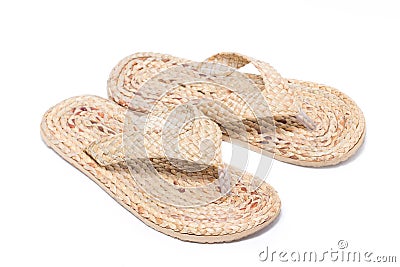 Flipflop Made By Water Hyacinth. Stock Photo