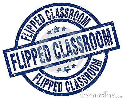 flipped classroom stamp Vector Illustration