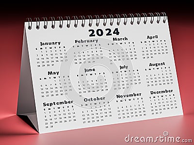 Flipping calendar 2024. Modern 3d illustration. Plan your year with annual business monthly calendars Cartoon Illustration