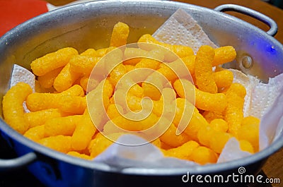 Flips snack background and close up Stock Photo