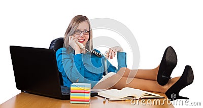 Flirtatious businesswoman Stock Photo