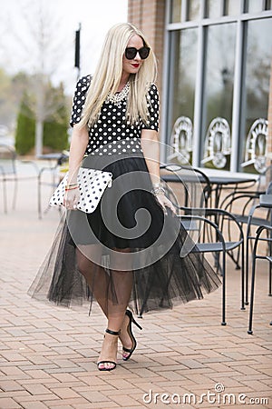 Flirty blonde model Stock Photo